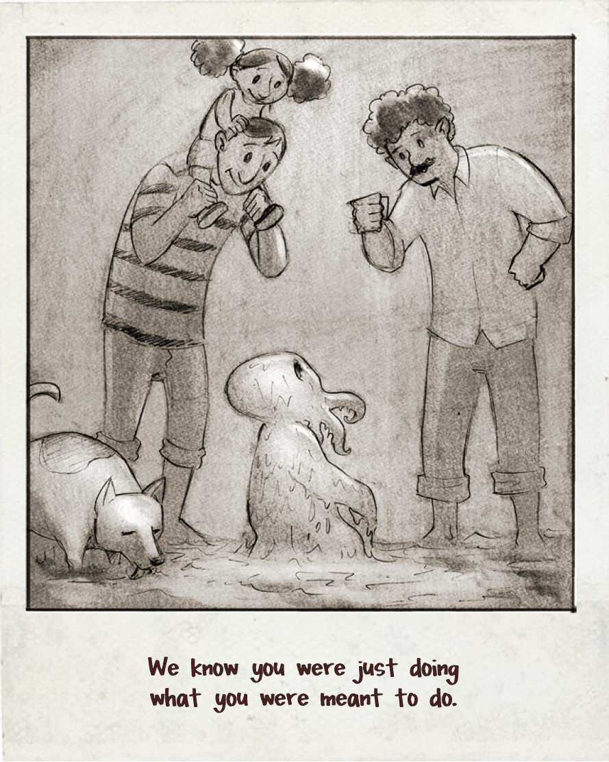 Artwork from 'Water Under the Bridge' comic.